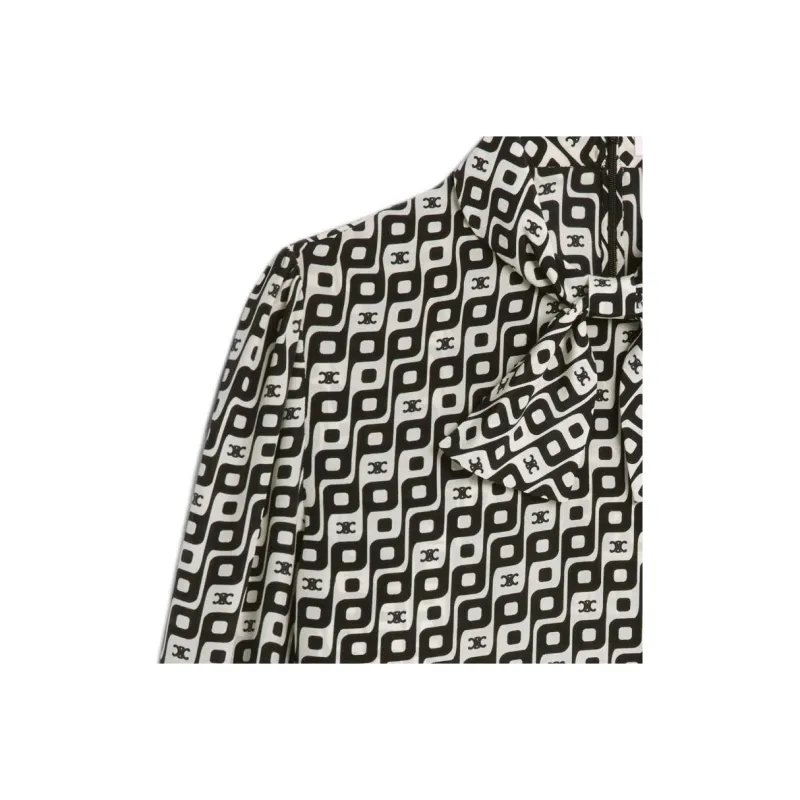 CELINE Lavaliere Blouse With Bow In Silk-3