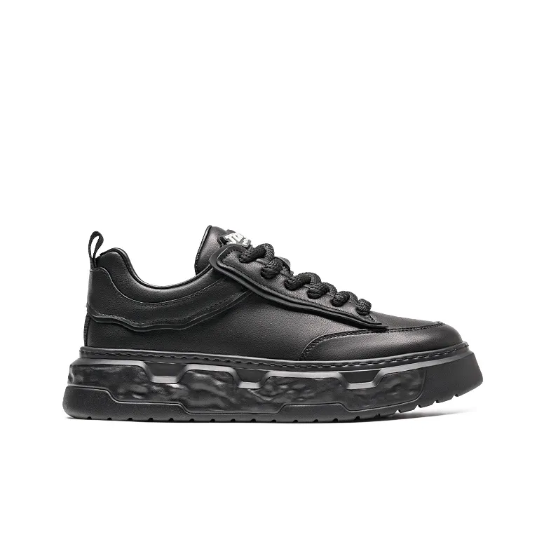RHYTHM OF JOY Low Top Skateboard Shoes Men's Black-3