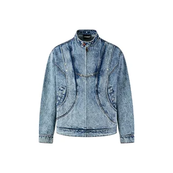 PASET Denim Jackets Unisex Blue