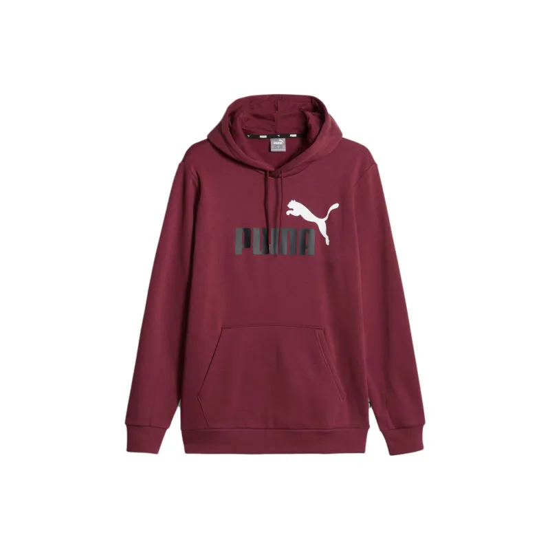 PUMA Sweat À Capuche Essentials+ Two-Tone Big Logo Homme Sweatshirt Men's Burgundy-0