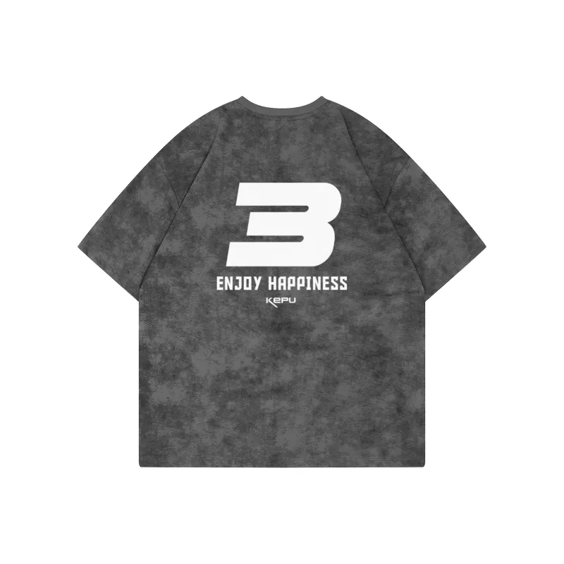 Kepu T-Shirt Unisex Dark Gray Printed White-0