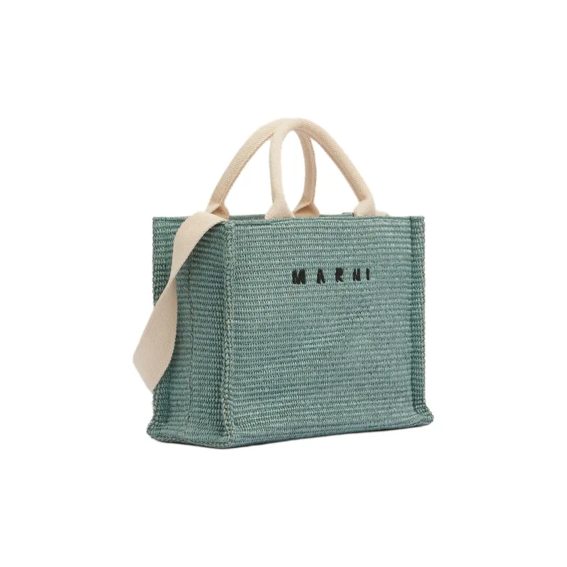 MARNI Cotton With Nylon Tote Bag, Shopping Bag, Shoulder Bag, Handbag Trumpets Women's Tea Green-1