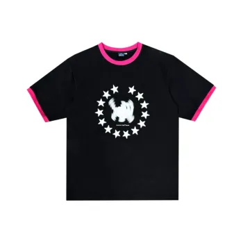 Black Cat Pixel T-Shirt Men's Black & Multicolor