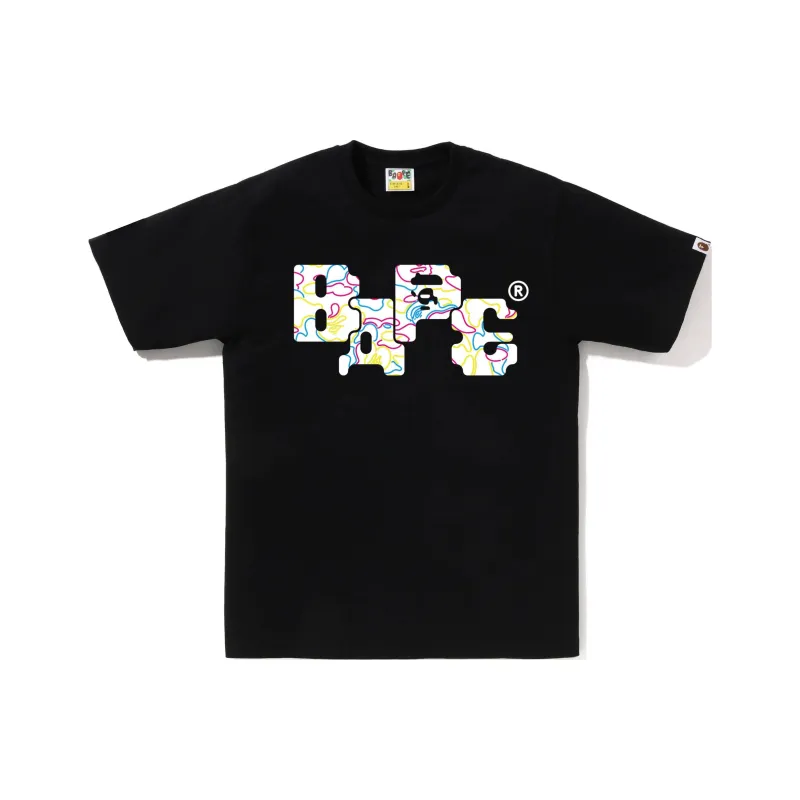 Bape Neon Camo 8Bit Logo Tee-1