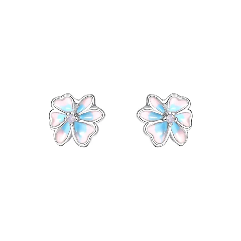 MIDNIGHT MOMENT S999 Silver Stud Earrings Women's-0