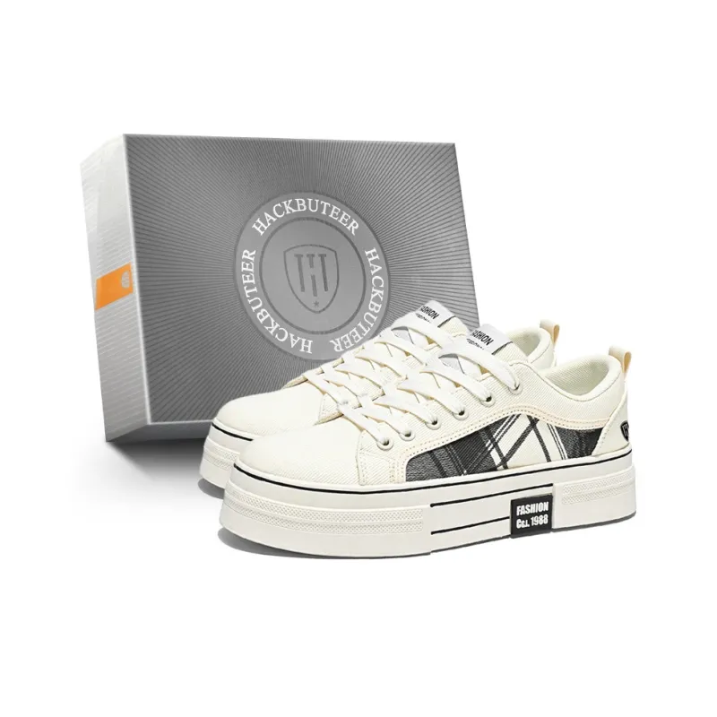 HACKBUTEER Low Top Canvas Shoes Men's Box Included-0