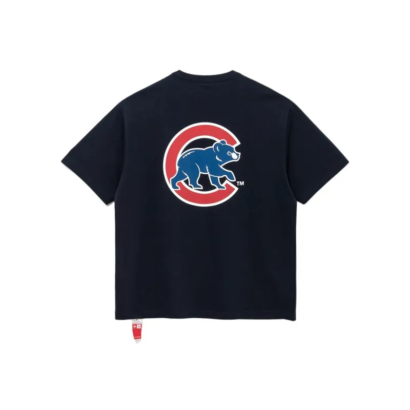 New Era T Shirt Korean Style Unisex Blue-0