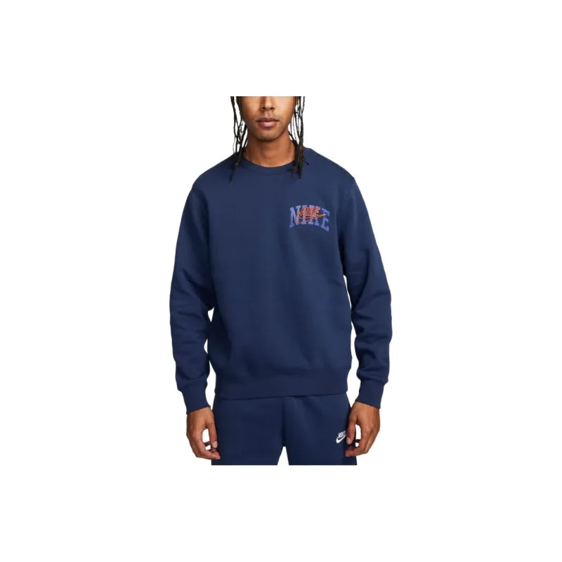 Nike Long-Sleeve Crew-Neck Sweatshirt Sweatshirt Men's Blue-0