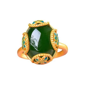 Jade Ink Love Hetian Jade Rings Jasper Women's