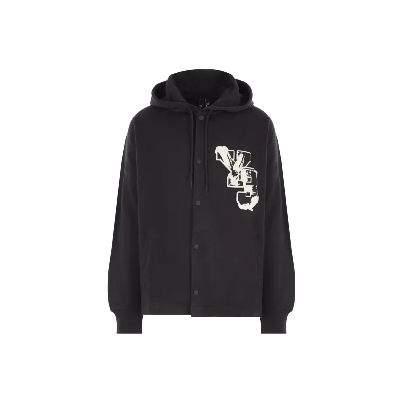 Y-3 Logo-patch Organic-cotton Hoodie-0