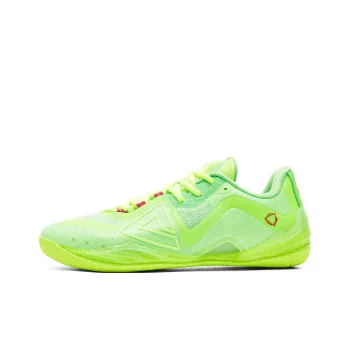 PEAK Cushioning, Slip Resistant, Abrasion Resistant, Coverage, Rebound Low Top Basketball Shoes Men's Shimmery Green