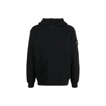 STONE ISLAND FW22 Men's Classic Logo Patch Hoodie Black