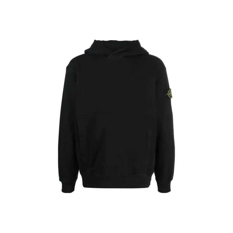 STONE ISLAND FW22 Men's Classic Logo Patch Hoodie Black-0