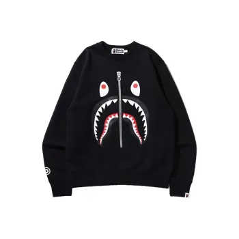 A BATHING APE Shark Metal Zip Crewneck