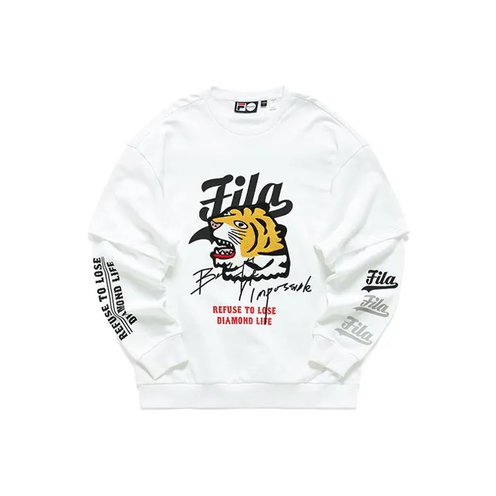 FILA FUSION BASEBALL Series Sweatshirts Men White-0