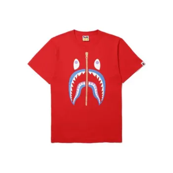 A BATHING APE Colors Gold Zip Shark Tee SS19