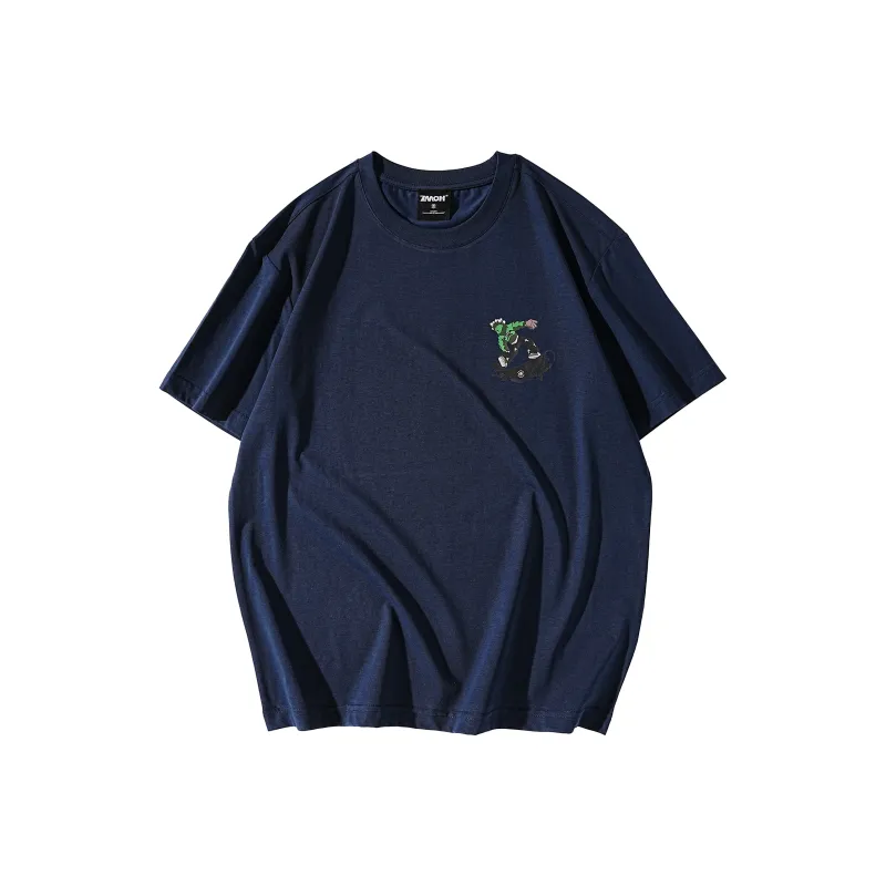 ZMOH Skateboard T Shirt Unisex Navy Blue-0