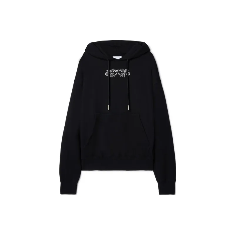 OFF WHITE Logo Embroidered Drawstring Hoodie-0