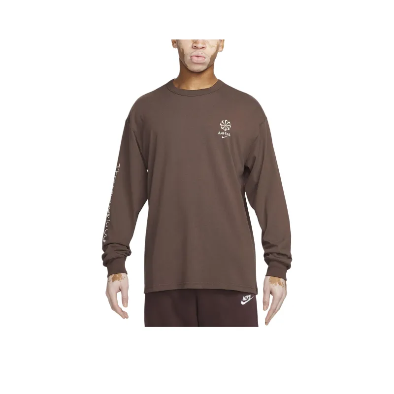 Nike Drop Shoulder Sleeve T-Shirt Men's Baroque Brown-0