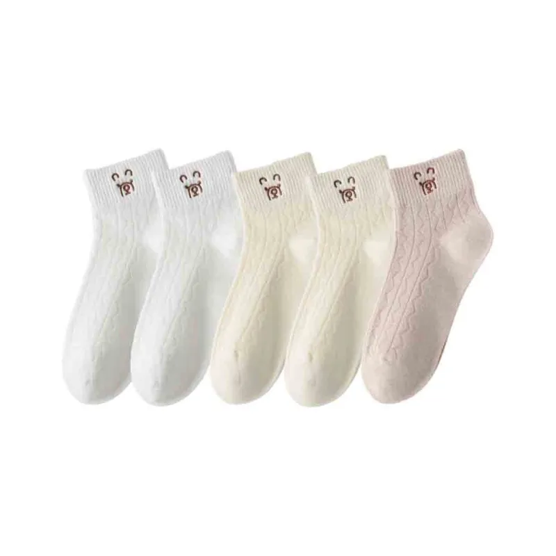 MIIOW Mid Calf Socks Women's 5 Pack-9
