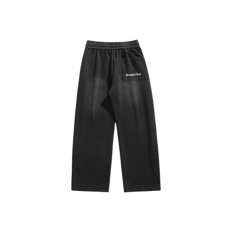 PENTAGONAL HEART Knitted Sweatpants Unisex Black-1