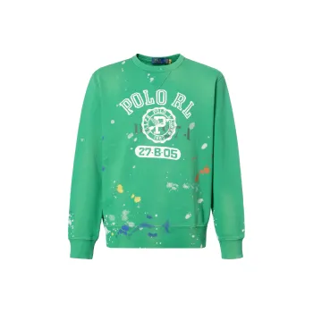 Polo Ralph Lauren SS22 Men's Vintage Fleece Crewneck Pullover Sweatshirt Green