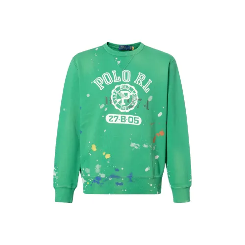 Polo Ralph Lauren SS22 Men's Vintage Fleece Crewneck Pullover Sweatshirt Green