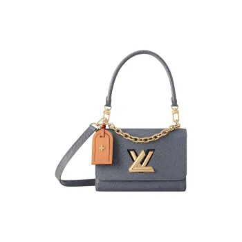 LOUIS VUITTON Twist Leather One Shoulder Handbag Medium Size Women's Gray