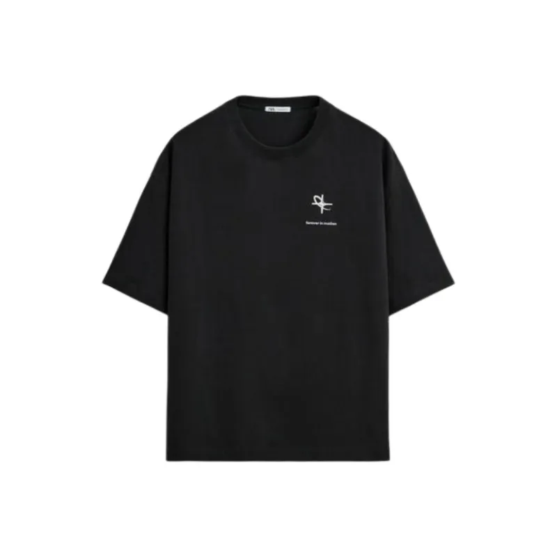 ZARA T Shirts Men Black-0