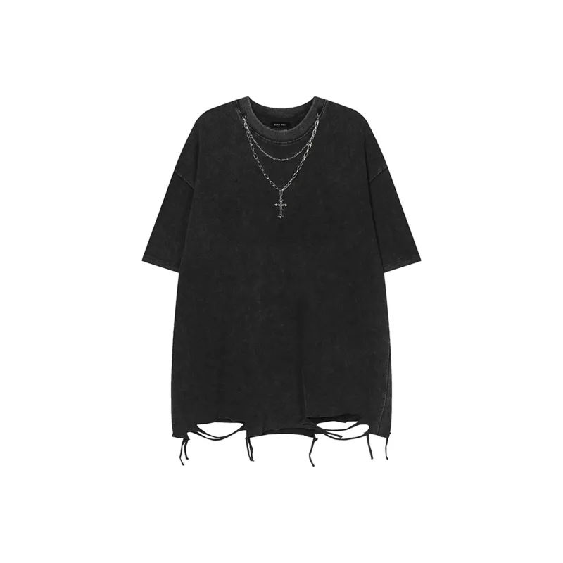 PAINT STAIN Minimalist Style Versatile T Shirt Men's-9