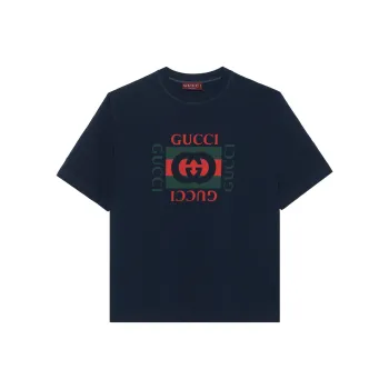 GUCCI Logo Printed Crewneck T Shirt