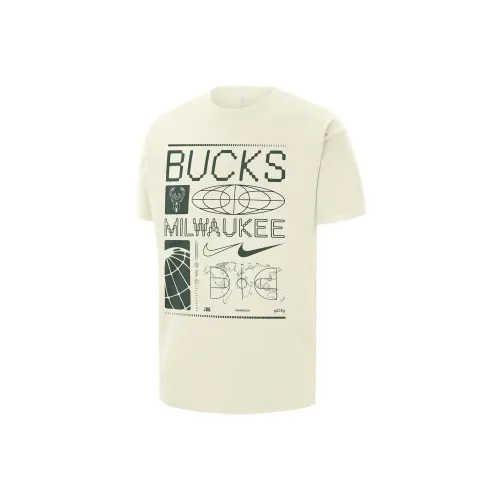 Nike T-Shirt Milwaukee Bucks Men's Sail Color