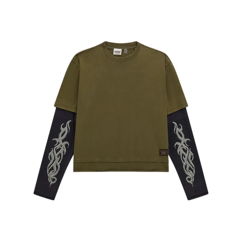 GUESS T-Shirt Men's F8P6-Dark Green-0