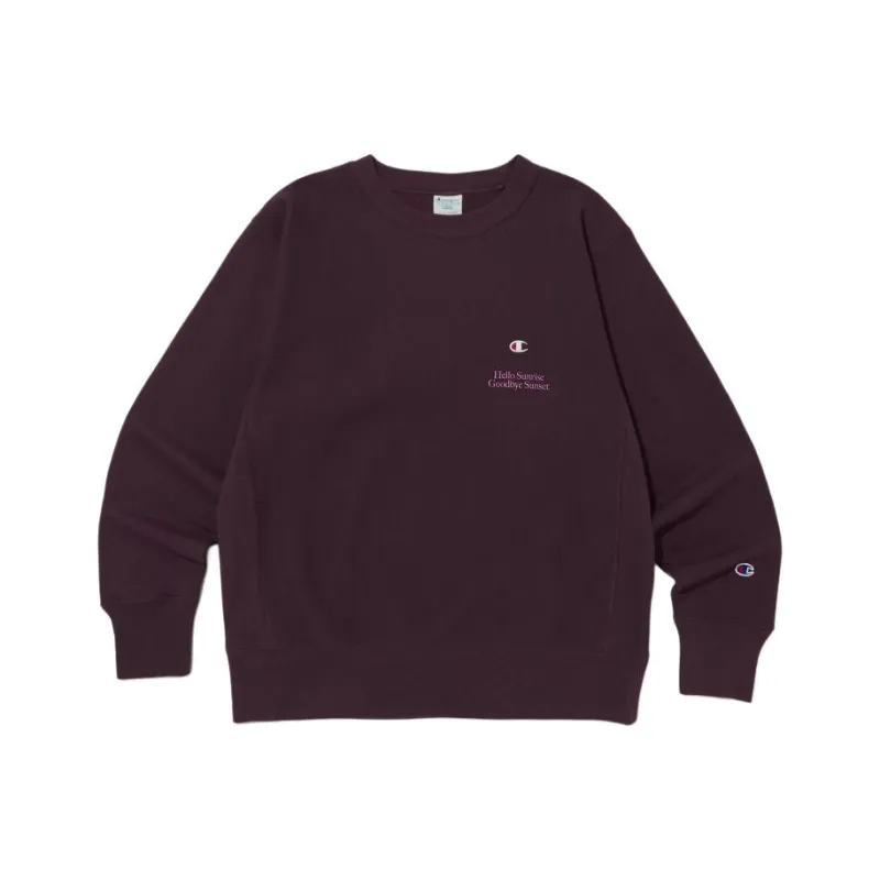 Champion x Hello Sunrise X Reverse Weave Sweatshirt Unisex Dark Purple-0