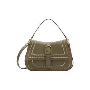 Furla Calfskin One Shoulder Handbag Medium Size Women's Sage Green