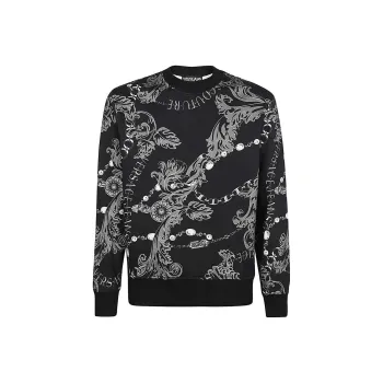 VERSACE JEANS Baroque Pattern Printed Crewneck Sweatshirt