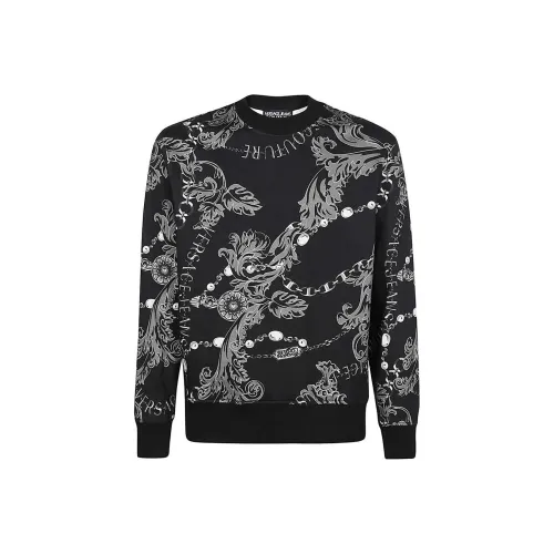 VERSACE JEANS Baroque Pattern Printed Crewneck Sweatshirt