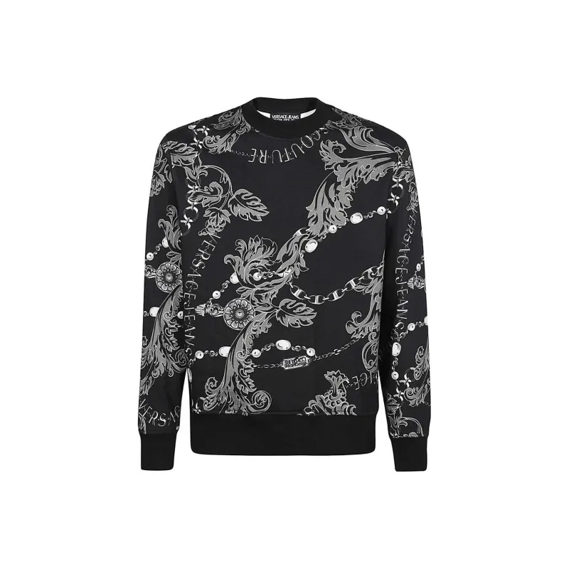 VERSACE JEANS Baroque Pattern Printed Crewneck Sweatshirt-0