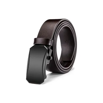 ROSEROOEN Cow Leather Belts Men's Gunmetal Buckle Black Body/Gunmetal Buckle Brown Body 3.5cm