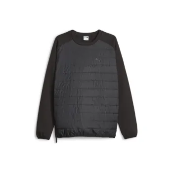 PUMA TECH Hybrid Crew Fleece Sweatshirt Men's Black