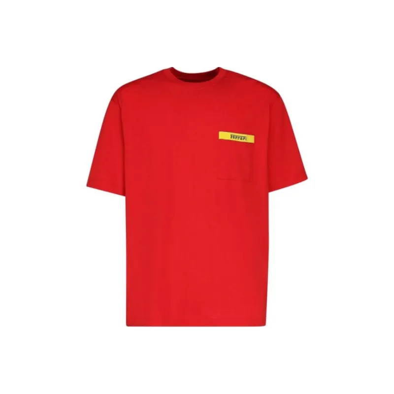 Ferrari Logo print Crew neck T shirt-0