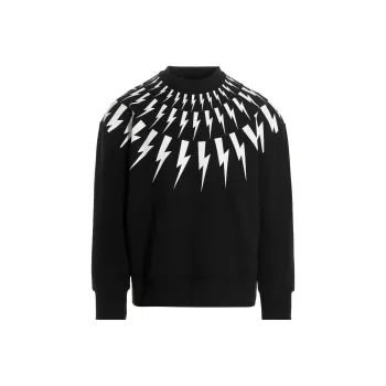 Neil Barrett Thunderbolt Print Crewneck Sweatshirt
