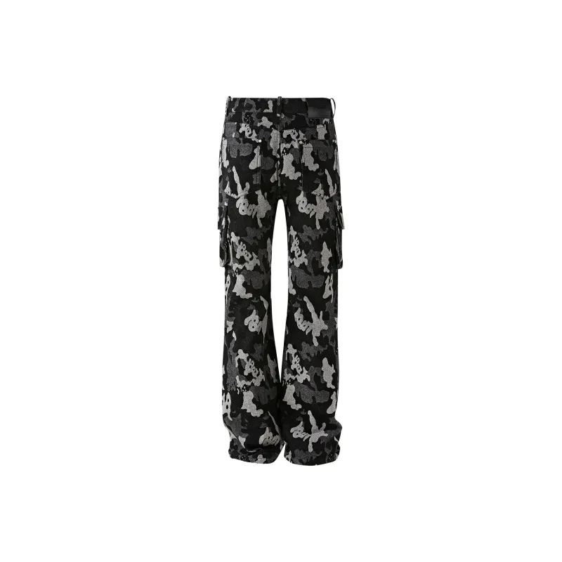 PASET Jeans Unisex Black Gray Camouflage-2