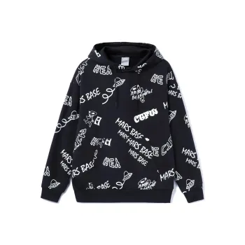 LINING CF Sweatshirts Unisex Black With White All Over Print