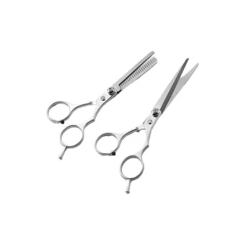 XIBI Haircutting Scissors With Flat Teeth 2 Piece Set Suitable For Home Use And Pet Grooming Hair