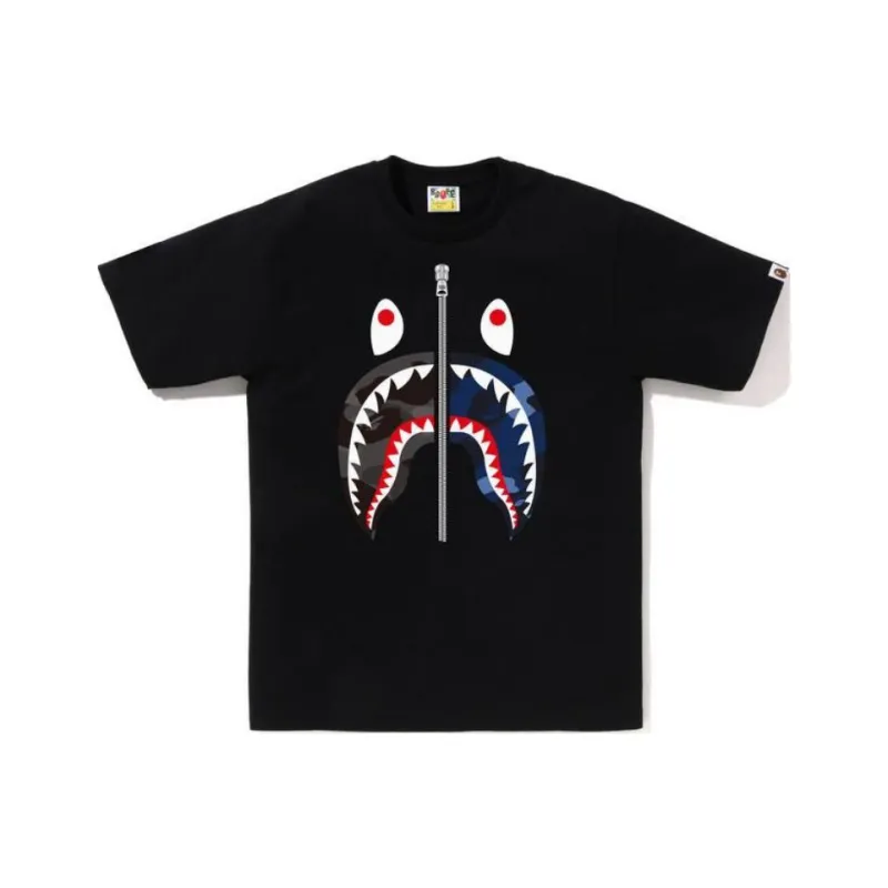 A BATHING APE Abc Camo Rebuild Shark Tee-2