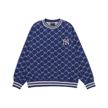 MLB Old Flower Sweatshirts Unisex Navy Blue