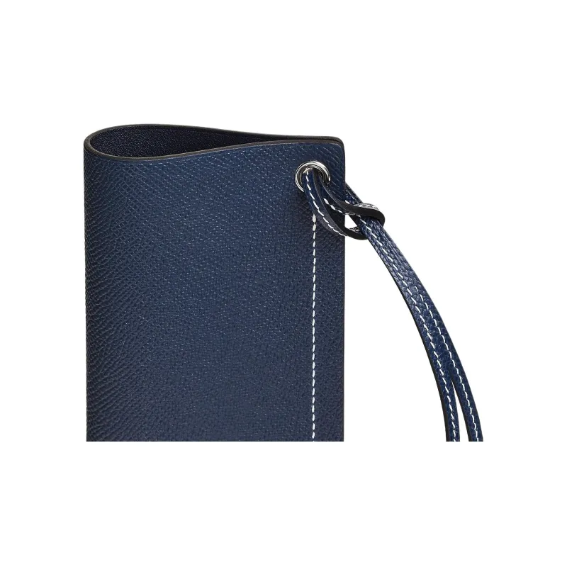 HERMES H Sellier Epsom Calfskin Eyeglass Pouch Medium Size Women's 7K Bleu Abysse Deep Sea Blue-1