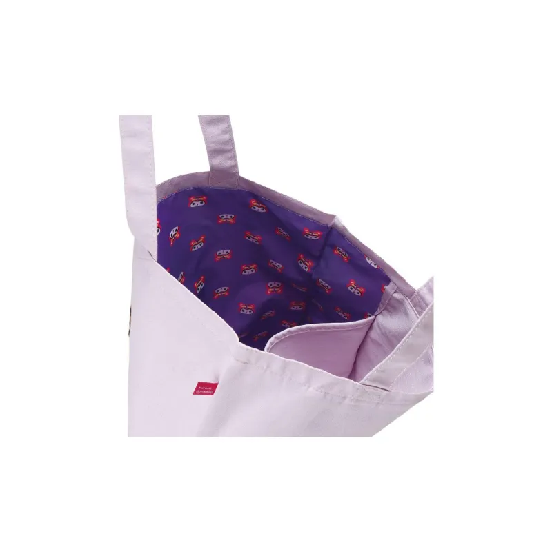 SKATER Kuromi Collaboration Cotton Tote Bag, Shopping Bag, Shoulder Bag Women's Light Purple-3