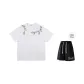 White Short-Sleeved Shirt+Free Black Shorts